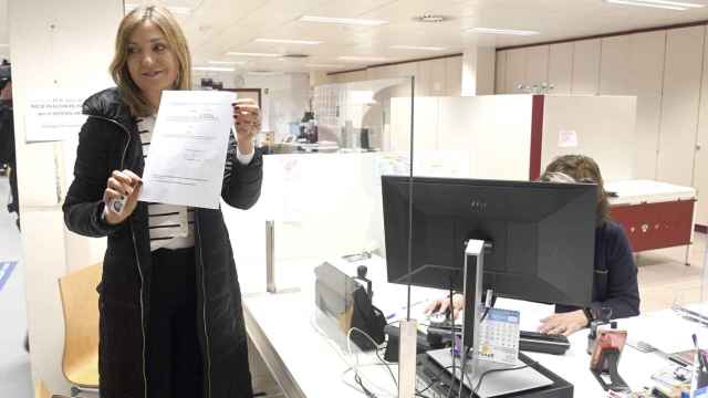 Carolina Blasco, candidata por Decide Burgos a la Alcaldía de la ciudad, tras entregar su acta de concejal el pasado 24 de marzo.