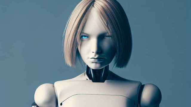 Ilustración de un robot humanoide con inteligencia artificial.