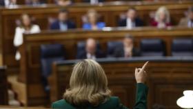 Nadia Calviño, vicepresidenta económica, interviene durante la sesión de control al Gobierno del pasado miércoles en el Congreso.