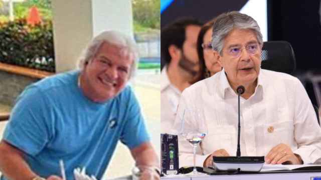 El empresario muerto, Rubén Cherres, y el presidente de Ecuador, Guillermo Lasso.