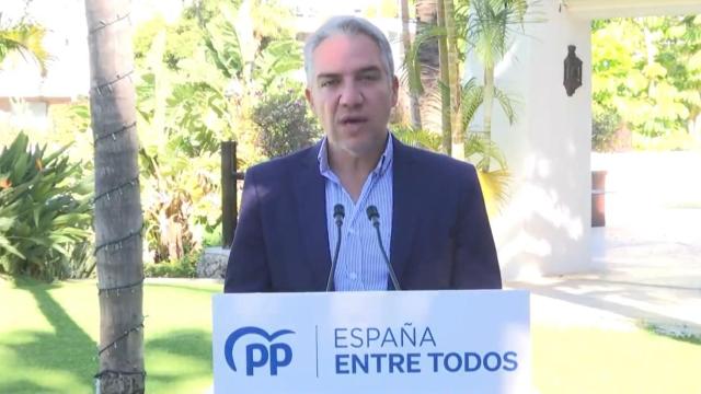 Elías Bendodo, durante su intervención