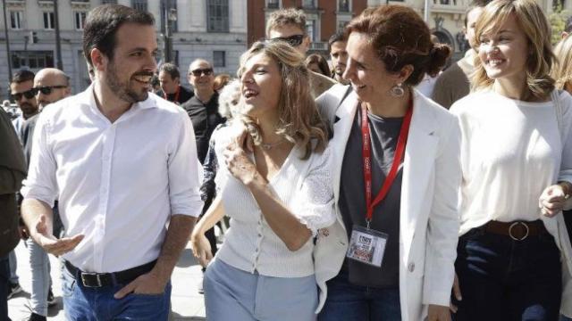 Alberto Garzón, Yolanda, Díaz y Mónica García.