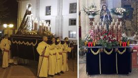 Las nuevas andas en los pasos de Ampudia durante su Semana Santa