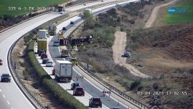 Accidente en Honrubia (Cuenca). Foto: DGT.