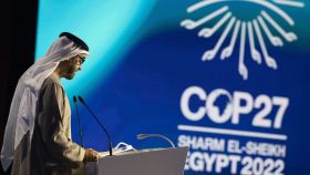 El presidente de los Emiratos, Mohamed bin Zayed Al Nahyan, durante la COP27 en Egipto.