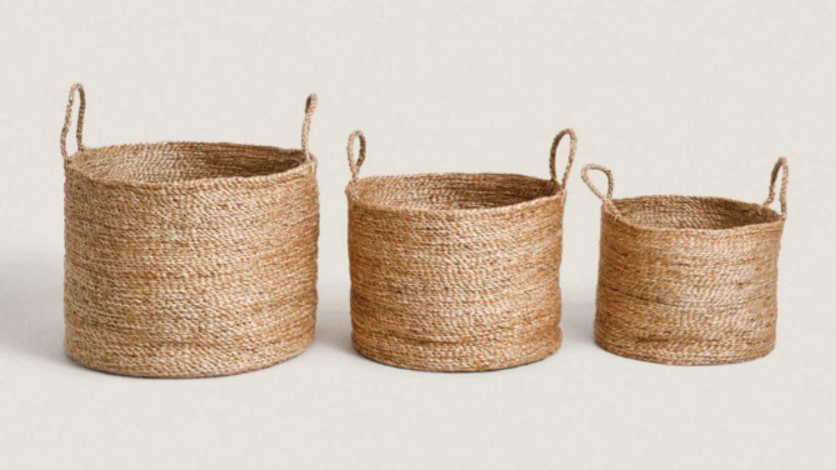 Los tres diferentes tipos de cesta trenzada disponibles en la web de Zara Home