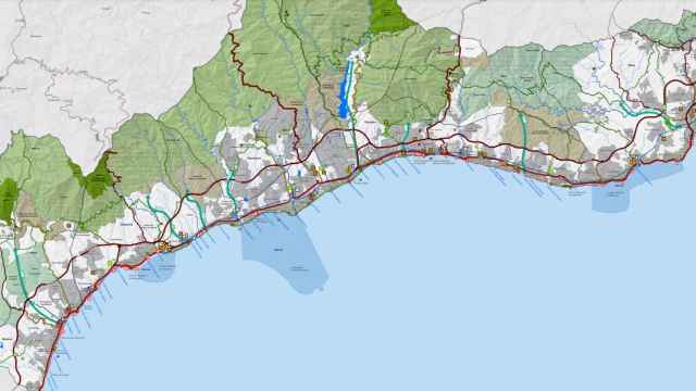 Delimitación de las infraestructuras dibujadas en el nuevo POT de la Costa del Sol Occidental.