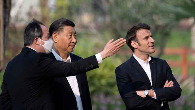 Xi Jinping y Emmanuel Macron, durante la visita de Estado del presidente francés a China