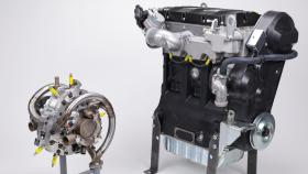 El motor XTS-210 (izquierda) comparado con un motor Wankel (derecha)