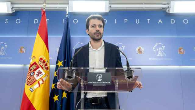 El coportavoz de Podemos, Javier Sánchez Serna, este martes en el Congreso de los Diputados.