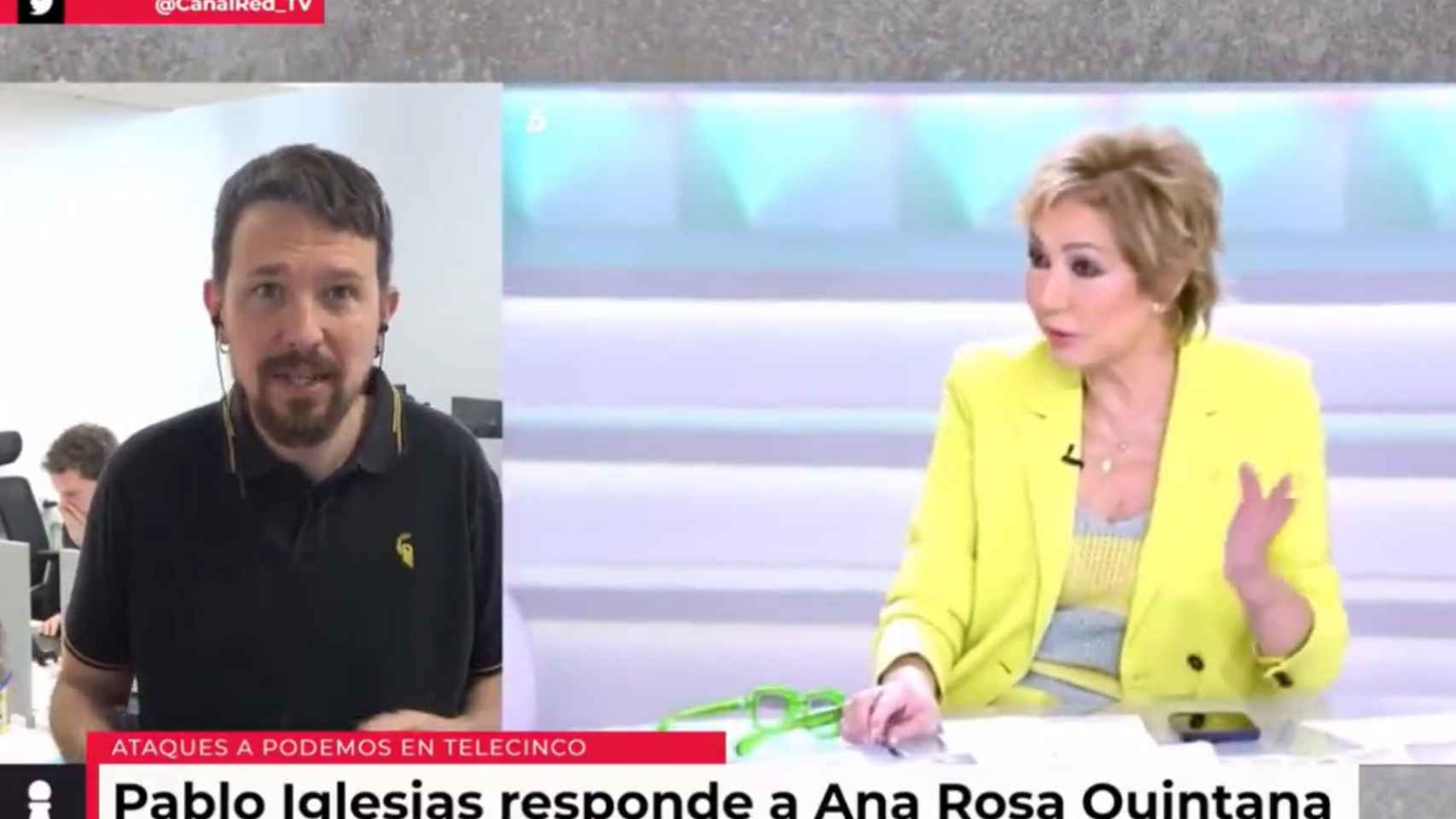 Pablo Iglesias arremete contra Ana Rosa: No sé si lo has pensado tú o te lo han escrito, como los libros