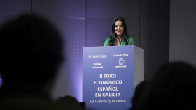 Cruz Sánchez de Lara durante su intervención en el III Foro Económico en Galicia.