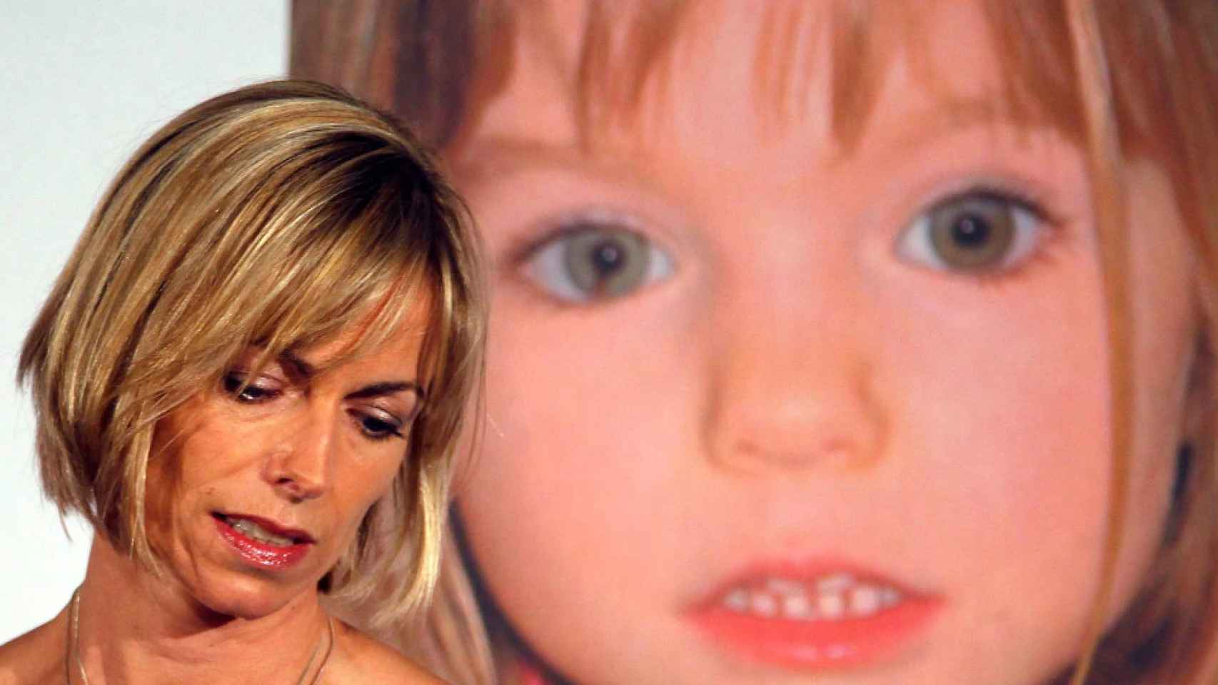 Kate McCann con una imagen de su hija Madeleine de fondo.