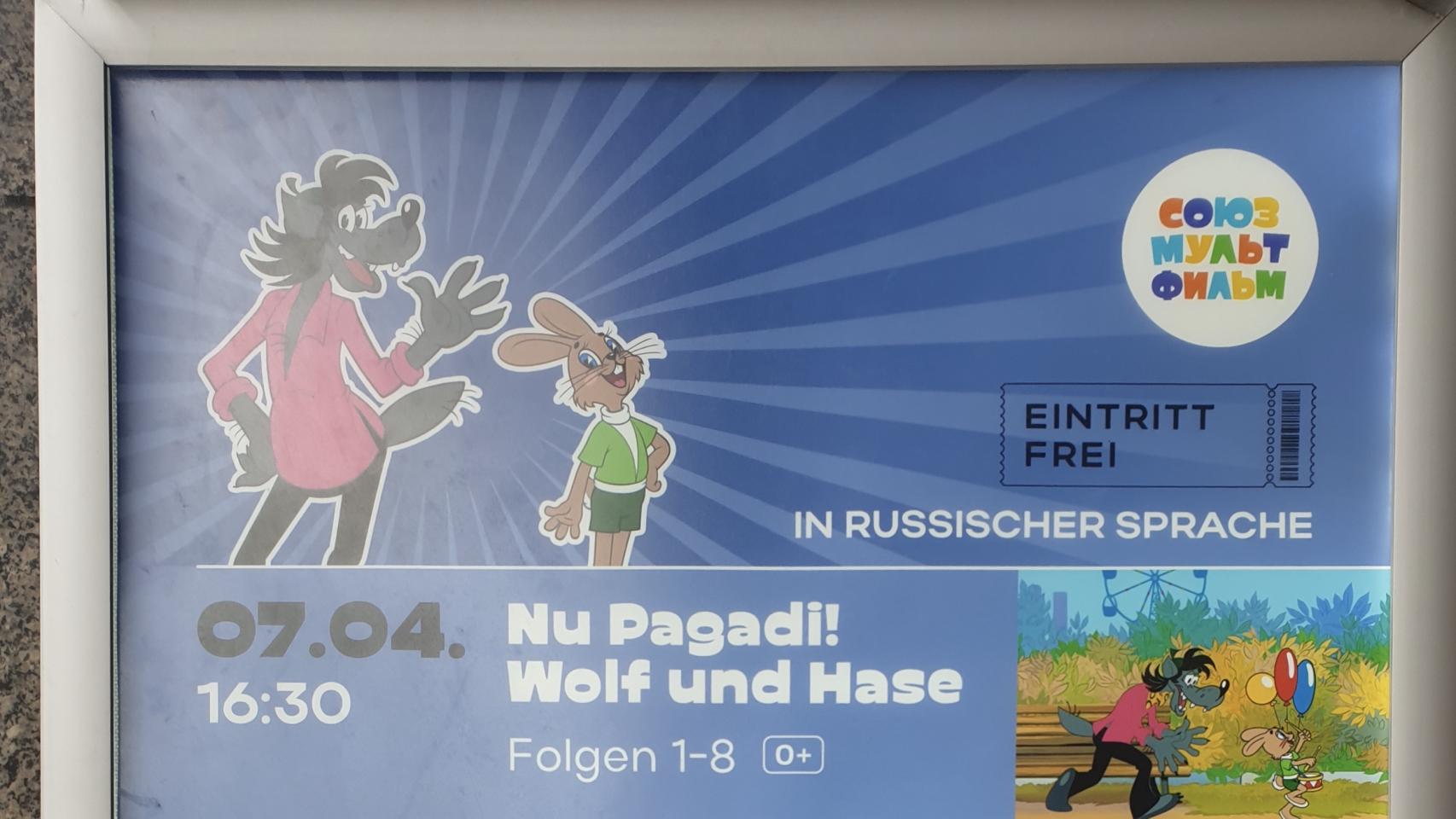 Cartel en la “Casa de la Cultura de Putin”, Berlín.