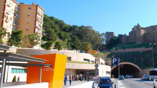 Ubicación del aparcamiento de La Alcazaba, en Málaga.