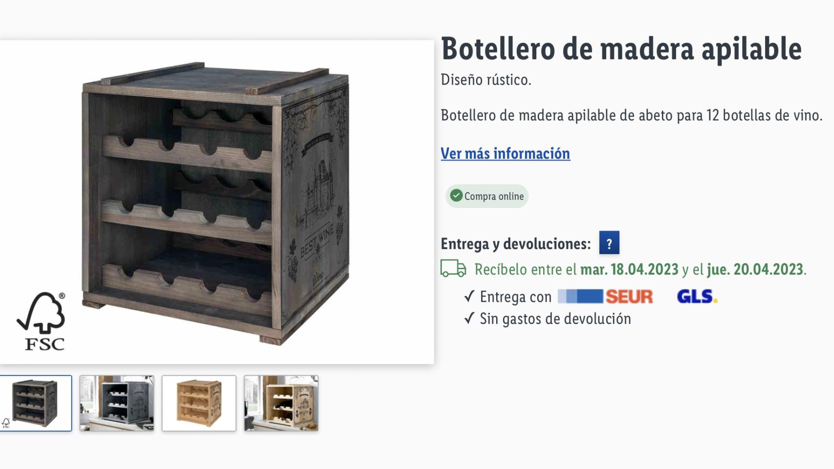 El nuevo botellero de Lidl con capacidad para 12 botellas de vino tirado de  precio: cuesta 27,99 euros