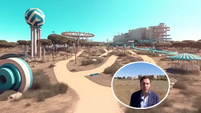 El proyecto del parque acuático anunciado y el alcalde, Óscar Puente