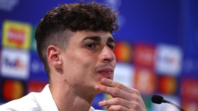 Kepa Arrizabalaga, en rueda de prensa de la Champions League con el Chelsea