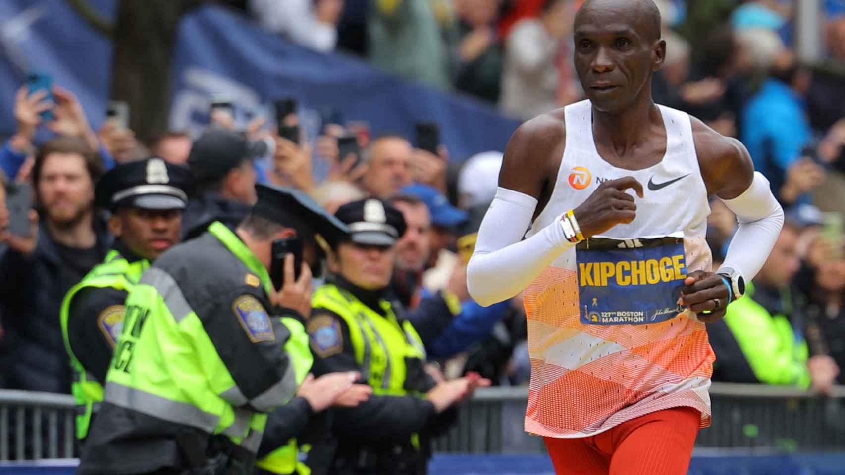 Eliud Kipchoge, en el Maratón de Boston 2023