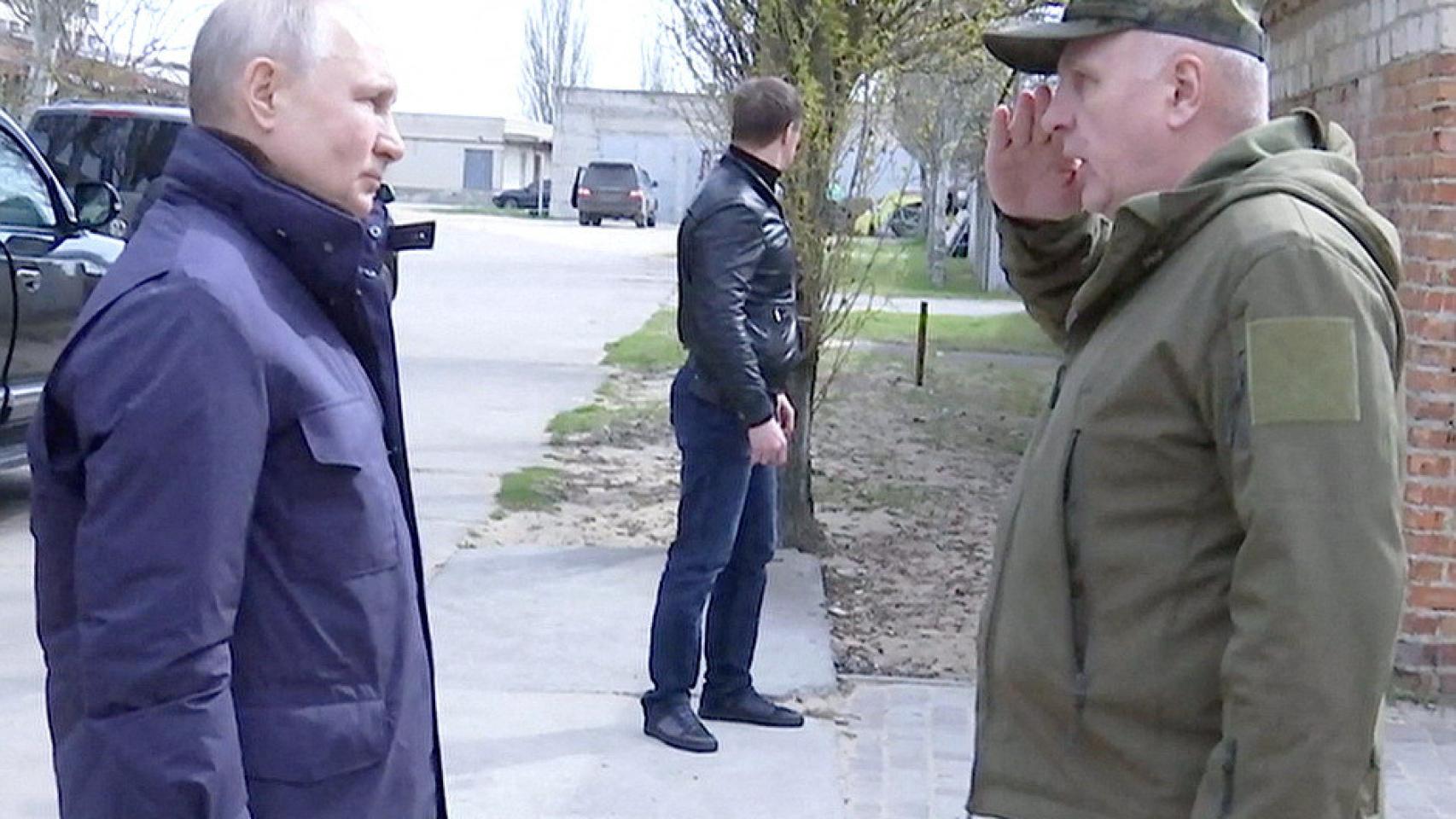 Russian President Vladimir Putin visits the Kherson region.