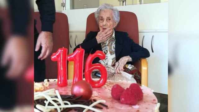 María Branyas, la mujer más longeva del mundo, en su 116 cumpleaños.