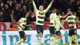 Erling Haaland, celebrando su gol en el Allianz
