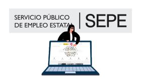 Fotomontaje con una foto del SEPE.