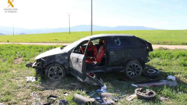 Imagen del vehículo accidentado en la provincia de Segovia.