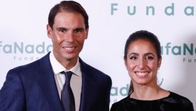 Rafa Nadal y Xisca Perelló en un acto público relacionado con la Fundación Rafa Nadal, en Madrid, en noviembre de 2021.