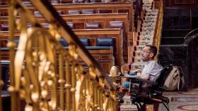 El portavoz de Podemos en el Congreso, Pablo Echenique, este martes en el hemiciclo.