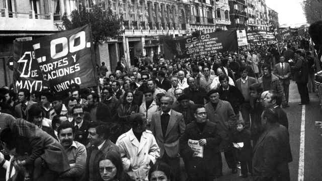 Imagen de la manifestación del 1 de mayo de 1978 en Valladolid.