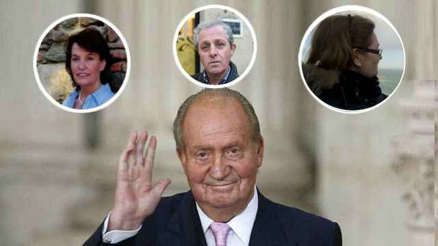 Los presuntos hijos del rey Juan Carlos y el propio emérito en un montaje de El Español.