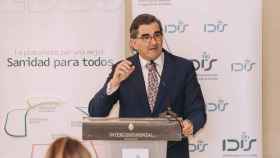 El presidente del Instituto para el Desarrollo e Integración de la Sanidad (Fundación IDIS), Juan Abarca, en la presentación del informe 'Sanidad privada, aportando valor 2023'.