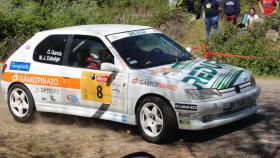 Óscar García y María Jesús Cabalga en el rally de Extremadura.