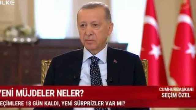 El presidente turco Erdogan durante su entrevista.