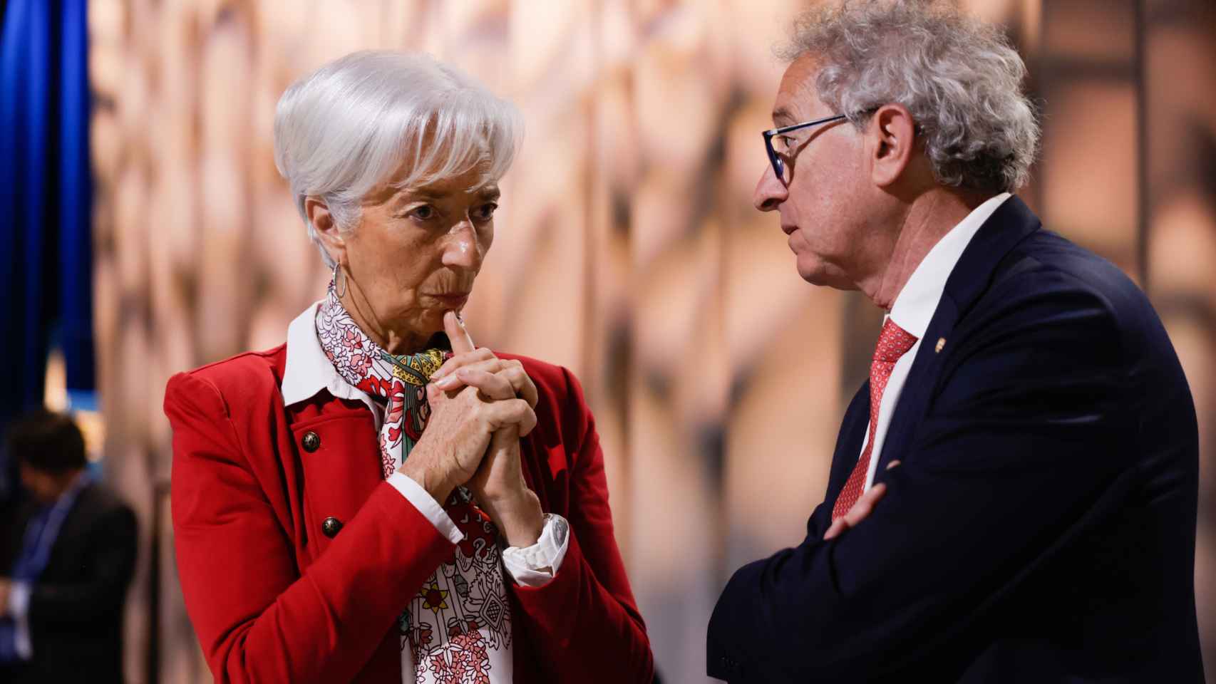 La presidenta del BCE, Christine Lagarde, durante el Eurogrupo de Estocolomo de este viernes