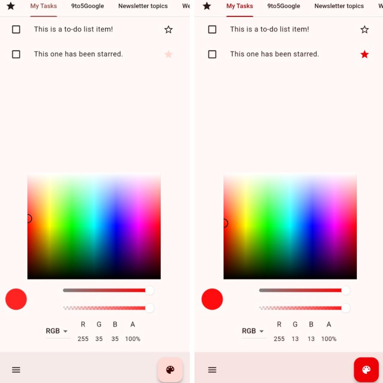 Custom colors in Android 14