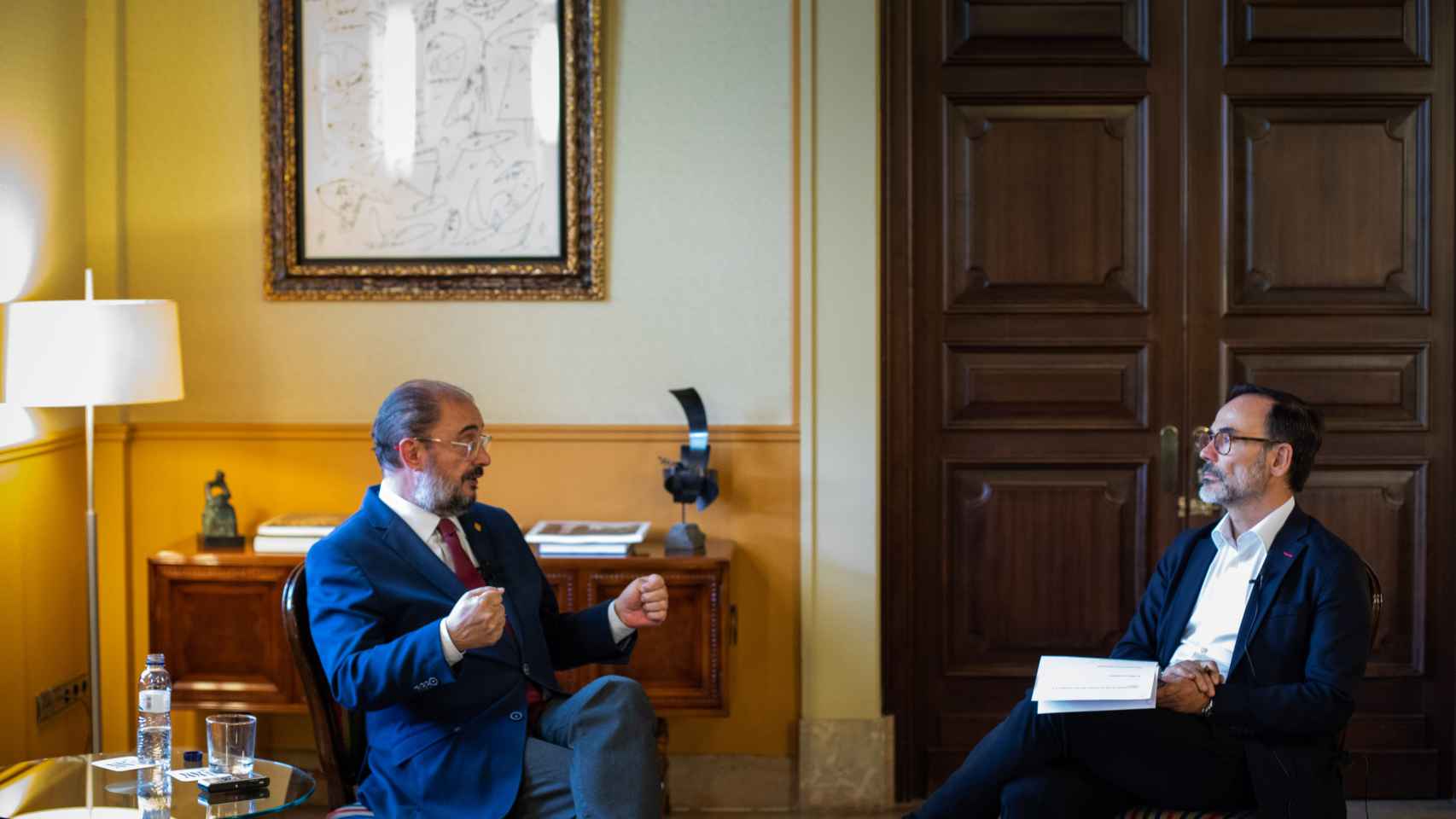 El presidente de Aragón, en un instante de la entrevista con EL ESPAÑOL.