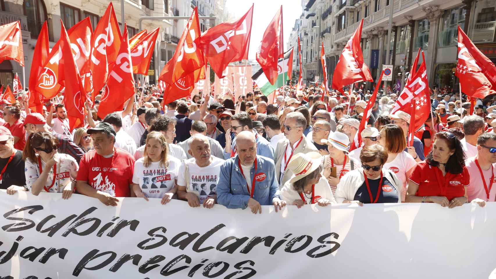 Manifestación con motivo del Primero de Mayo en Madrid.