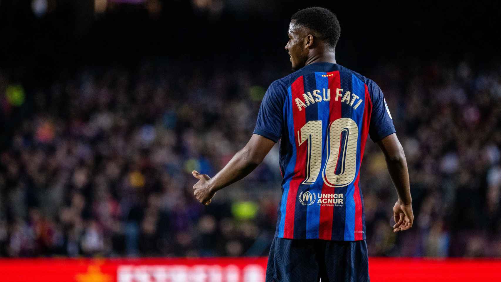 Ansu Fati, en un partido del FC Barcelona de La Liga 2022/2023