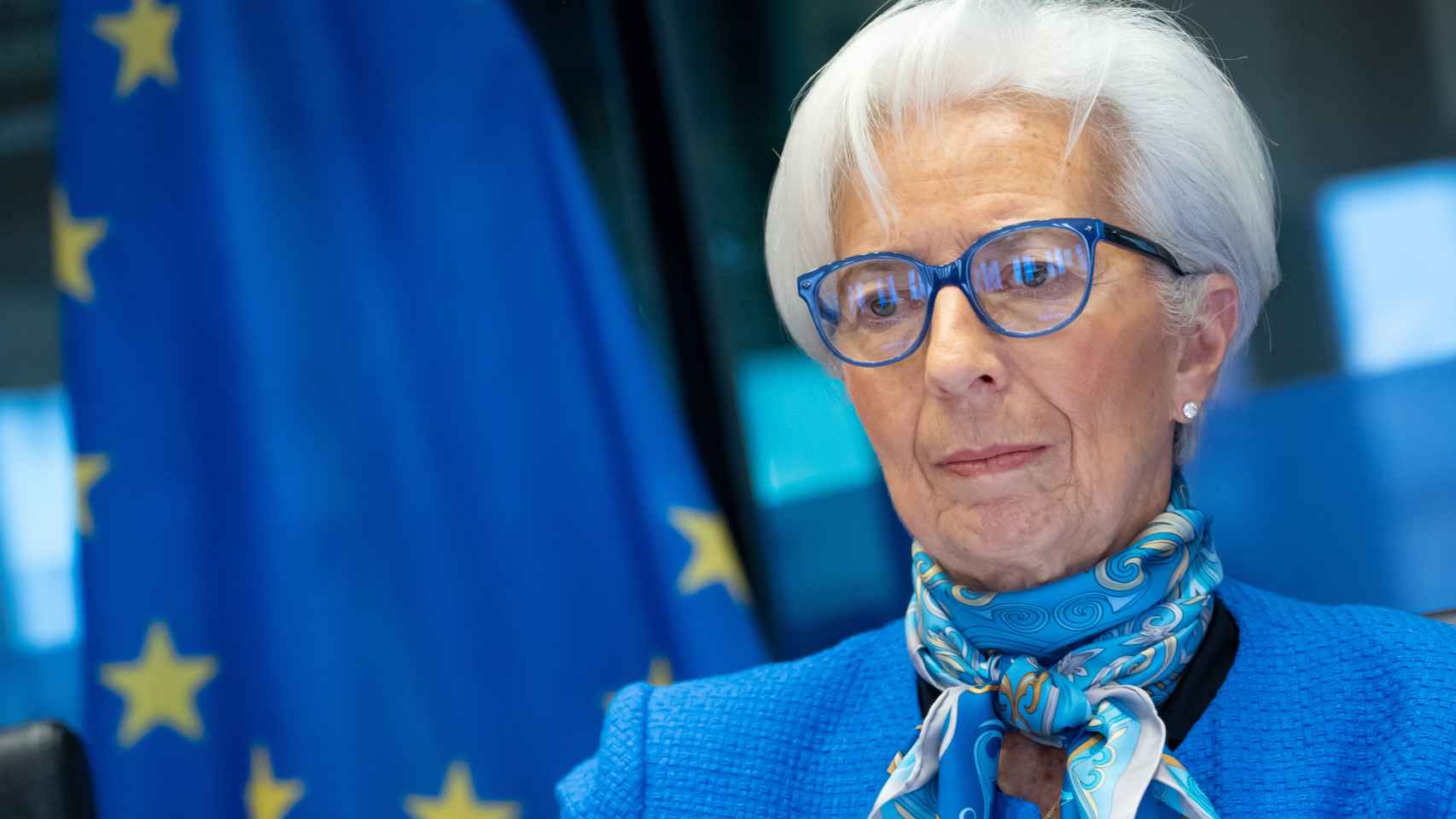 La presidenta del BCE, Christine Lagarde, durante una comparecencia en la Eurocámara