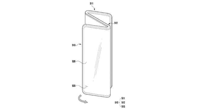 Teléfono plegado en triple en la patente de Samsung.