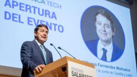 El presidente de la Junta, Alfonso Fernández Mañueco, en la inauguración de 'Salamanca Tech Day'