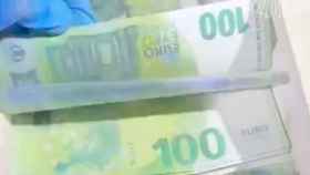 Billetes falsos que fueron interceptados por la Policía Local de Madrid.