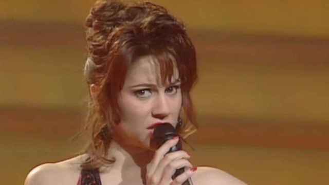 Eva Santamaría en Eurovisión en 1993.