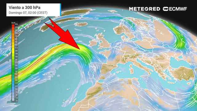La fluctuación del chorro polar afectará este fin de semana a España. Meteored.