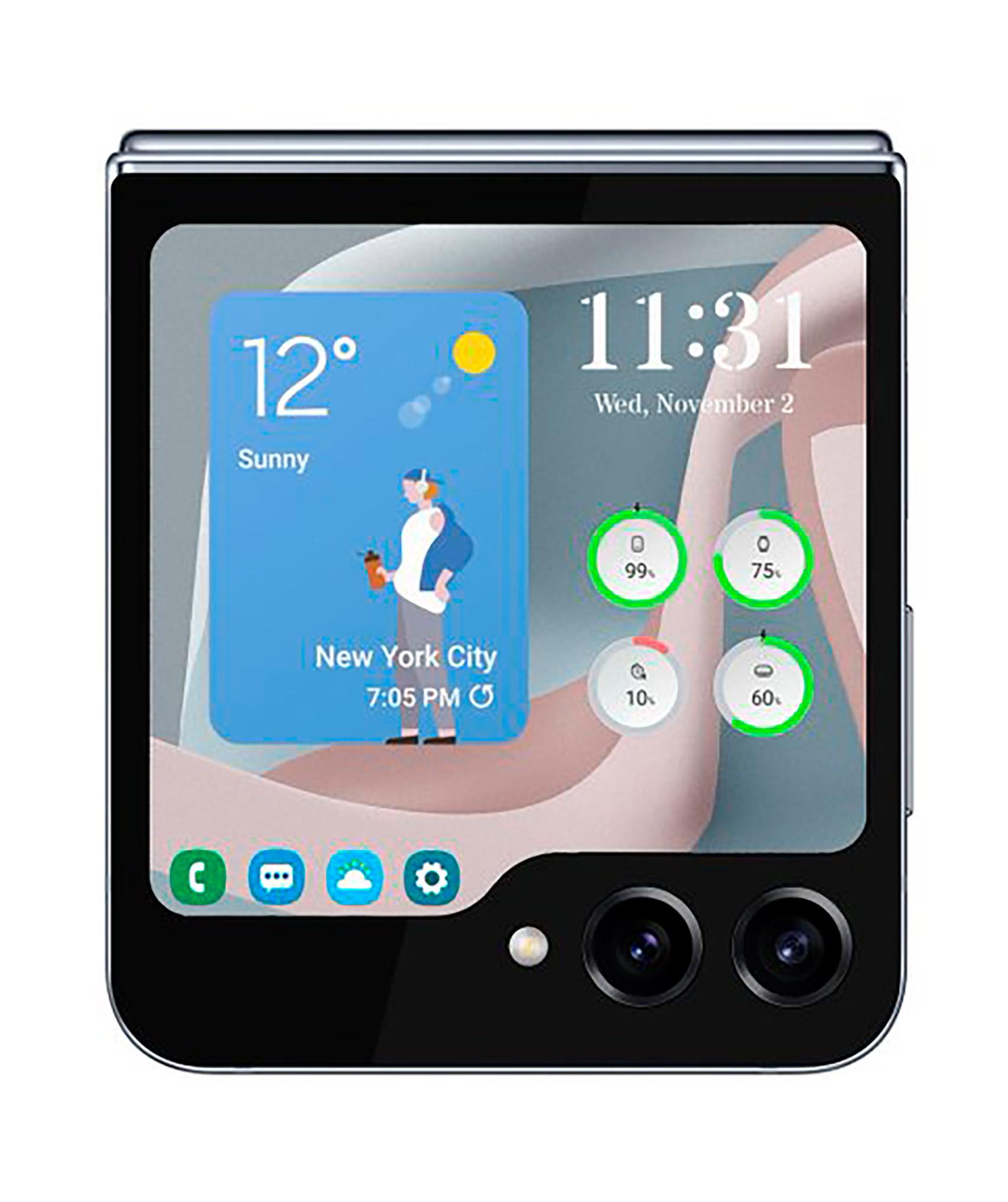 La externa del Z Flip con la pestaña con iconos de apps