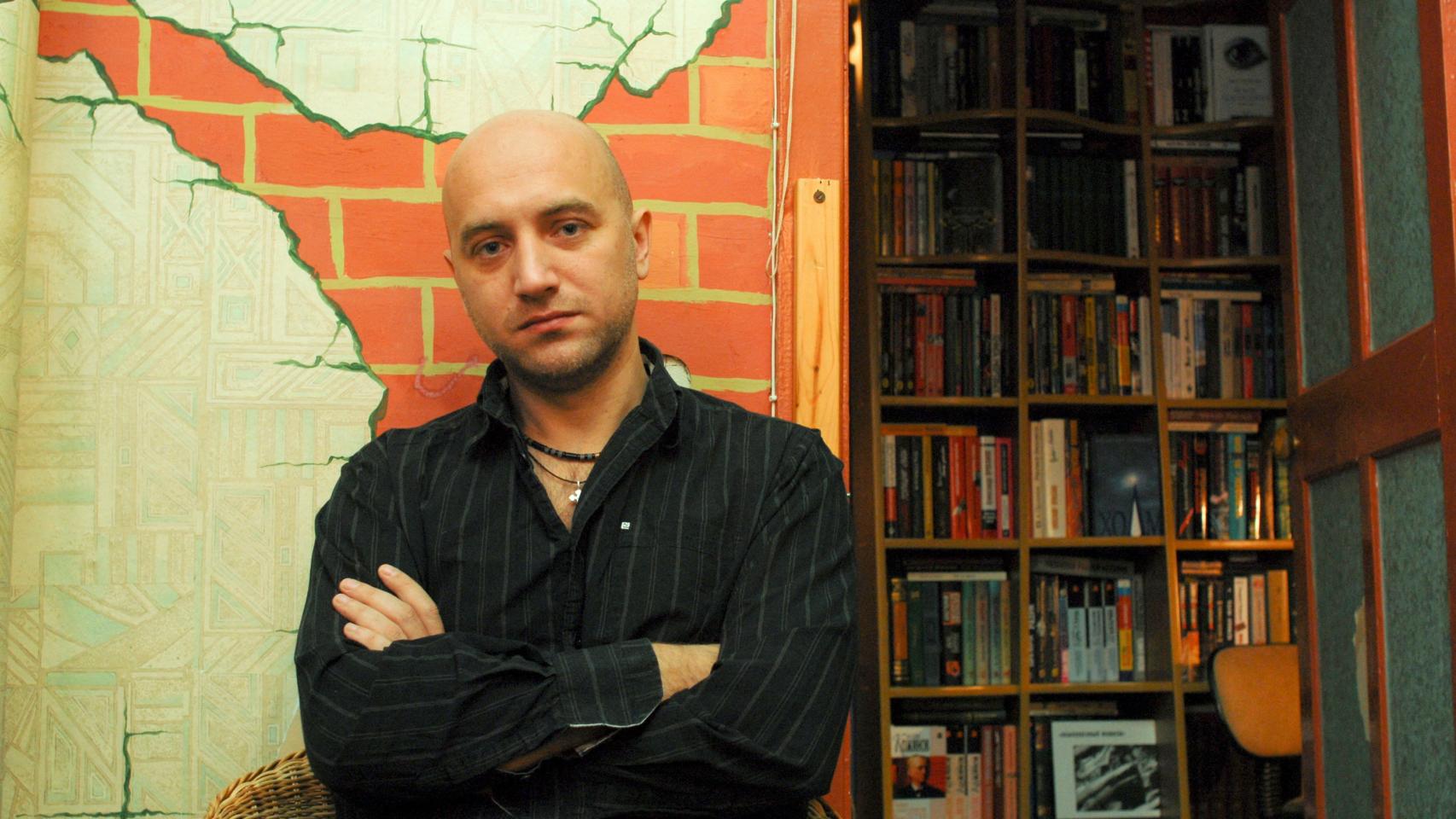 Russian writer Zakhar Prilepin poses for a photo in 2008.