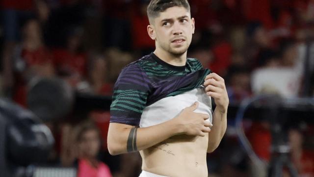 Fede Valverde, antes del partido.