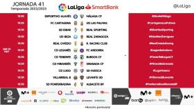 Horario de la jornada 40 de Segunda División.